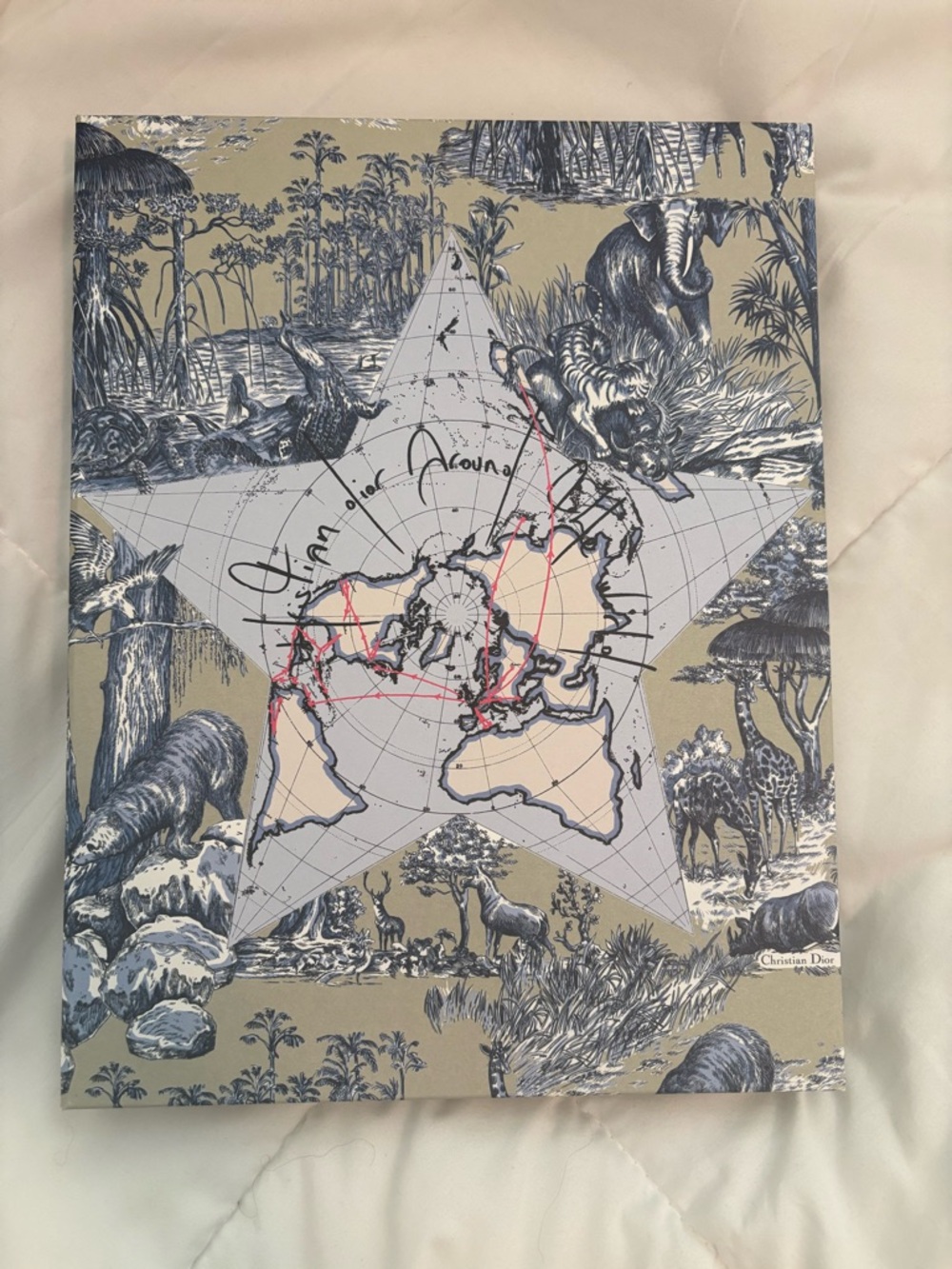 Dior Beige and Navy Illustrated Star Map journal and pencils